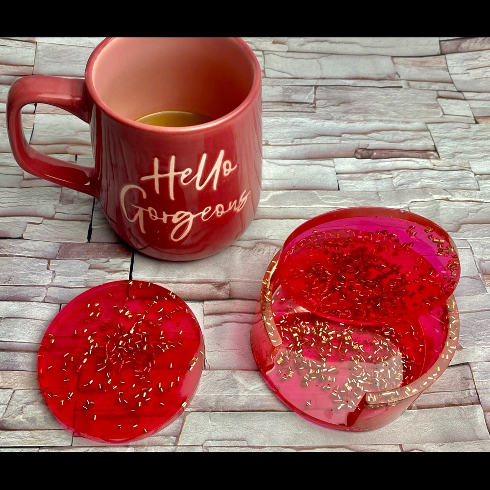 2 PC Coaster & Holder